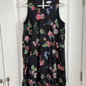 Floral Sleeveless Dress - Black